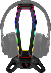 Yenkee RGB fejhallgató állvány USB hub-bal és hangkártyával (YHB 3000)